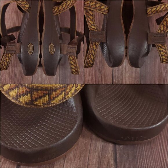 Chaco Z/2 Mens Size 12 Classic Geometric Pattern Pattern Brown Tan Sandals Beach - Picture 9 of 14